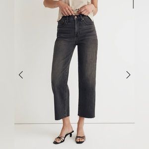 Madewell Perfect Vintage Wide Leg Crop washed black with raw hem (Benley wash)